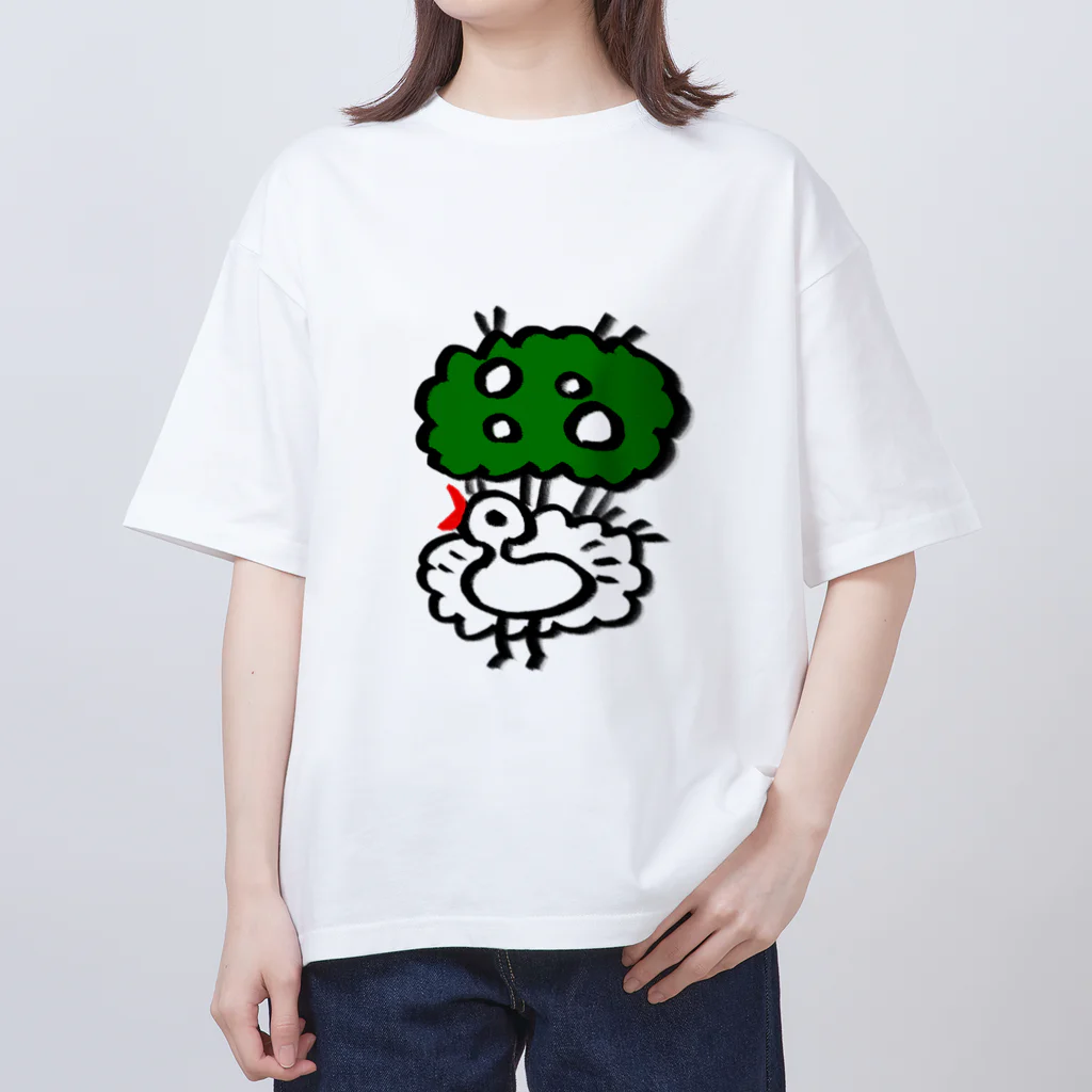 おこがまし屋のゆるい麻雀 1索 オーバーサイズTシャツ