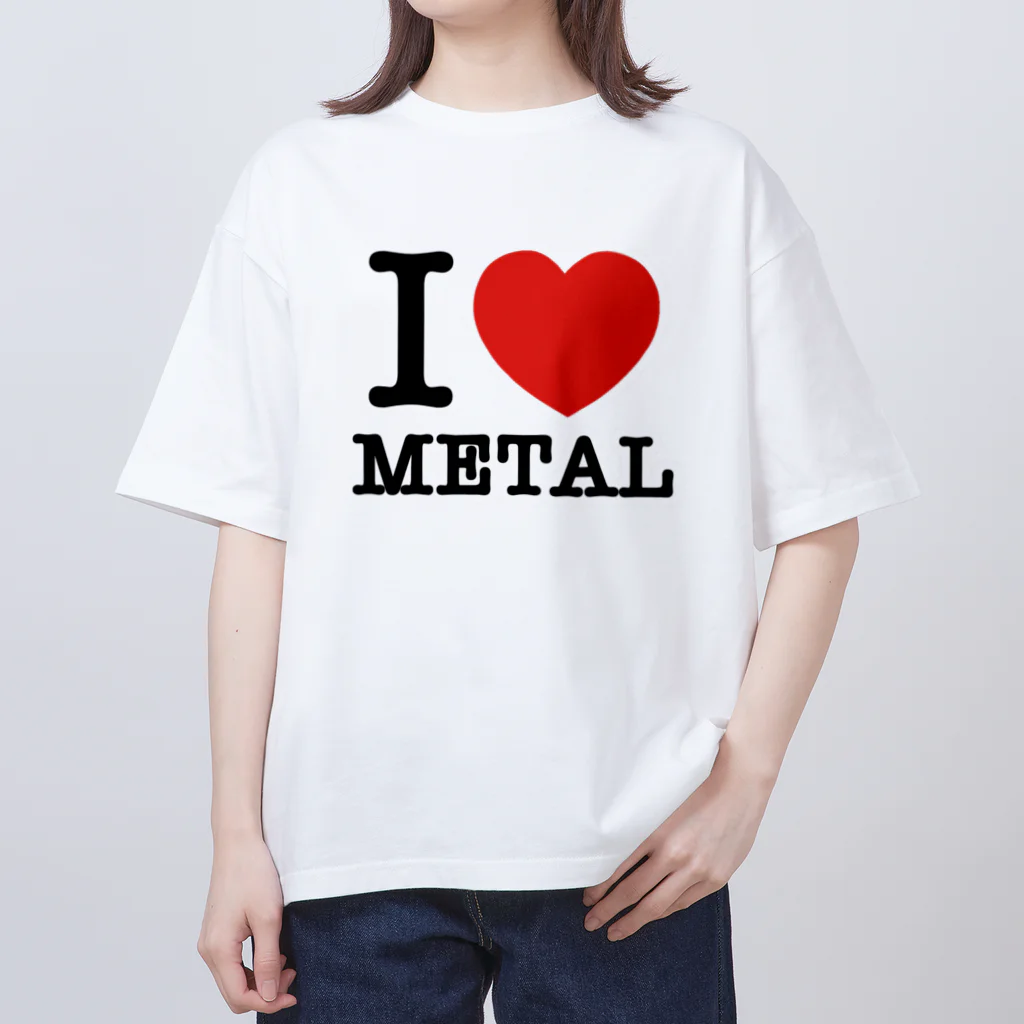 HachijuhachiのI LOVE METAL Oversized T-Shirt