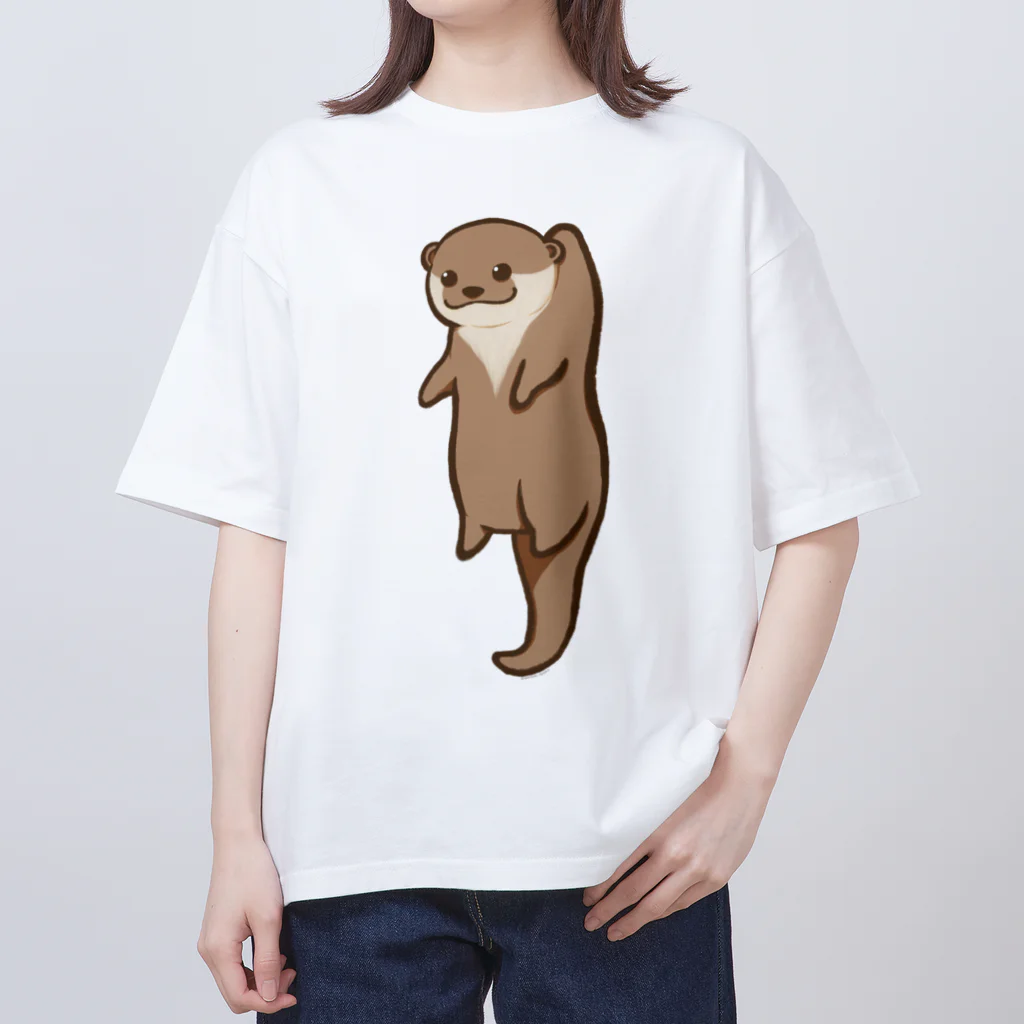 綾錦工房 りこりすのほされカワウソ オーバーサイズTシャツ