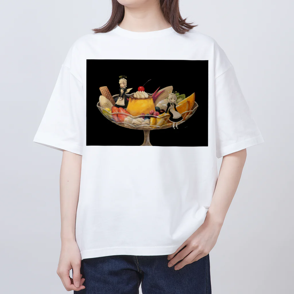 てとら うう🐑🐏🐑🐑の天使のプリン・ア・ラ・モード Oversized T-Shirt