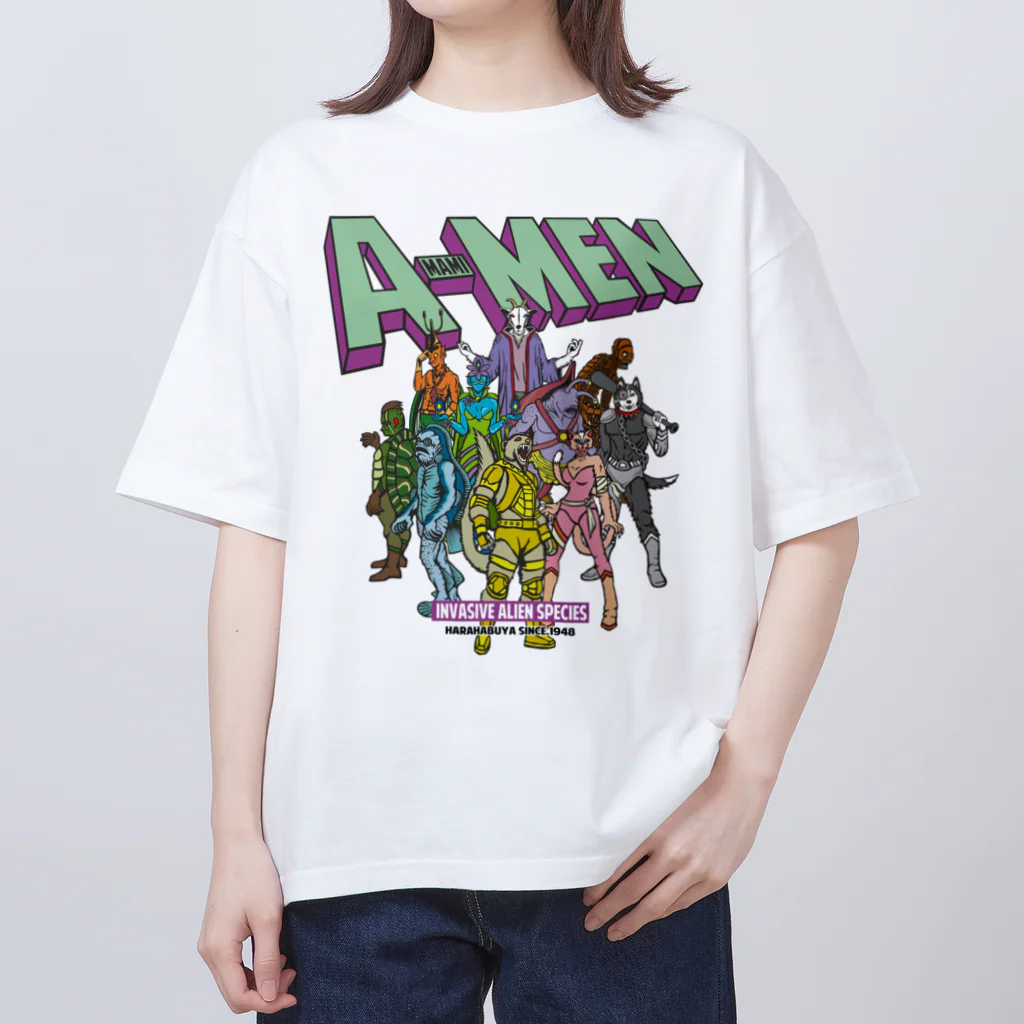 原ハブ屋【SUZURI店】のAMAMIMEN 外来種（T-GO） Oversized T-Shirt