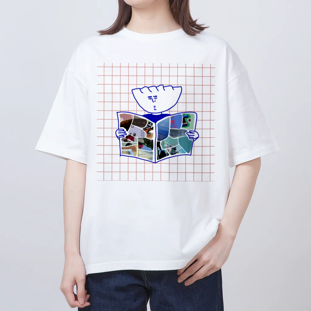 mocofpの餃子とフリーペーパー オーバーサイズTシャツ