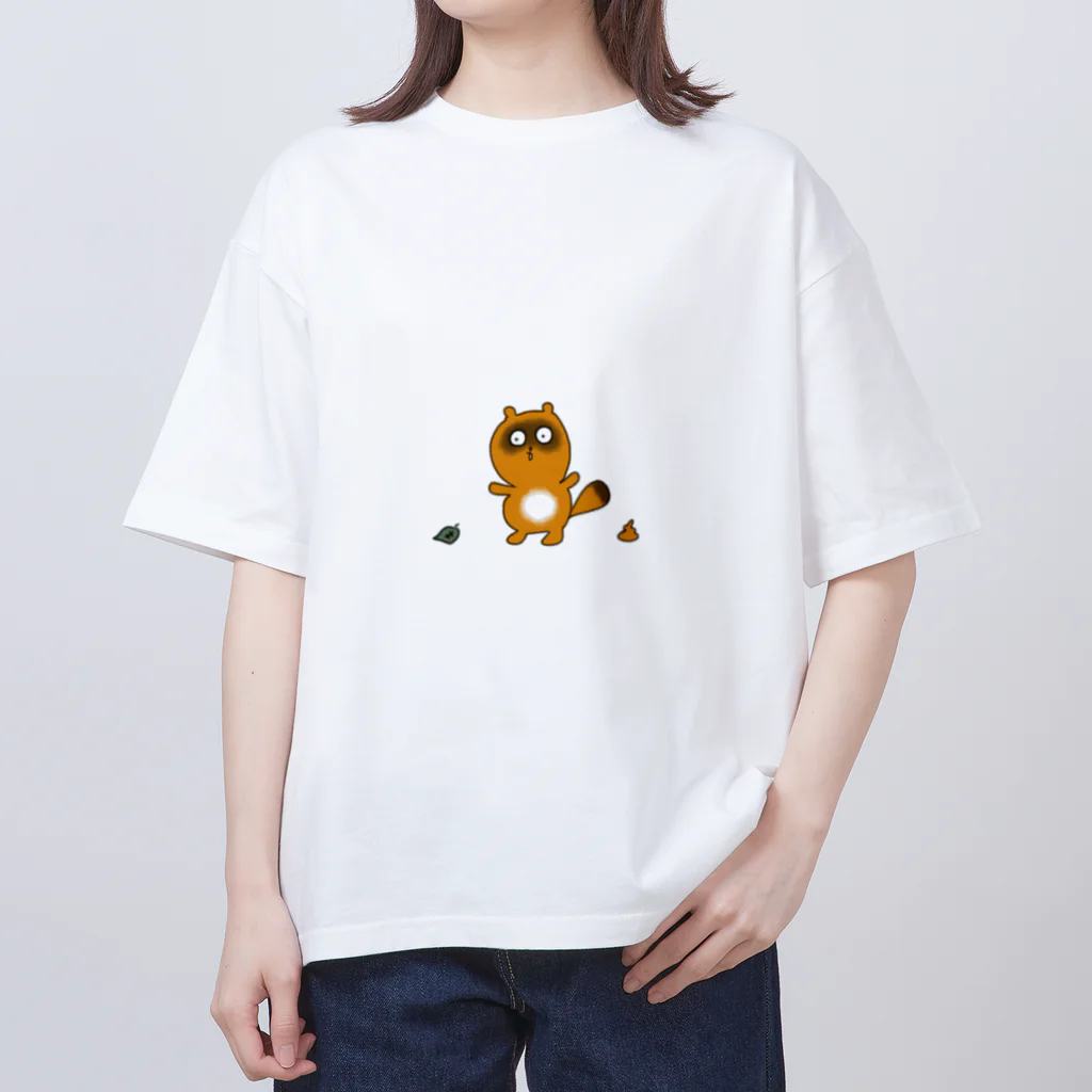 うんちぷりぷり犬/Piaのうんちぷりぷりたぬきのグッズ Oversized T-Shirt