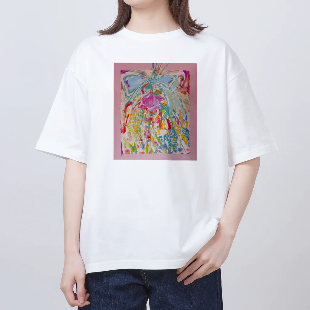 piece.of.flowerのリボンとお花 Oversized T-Shirt