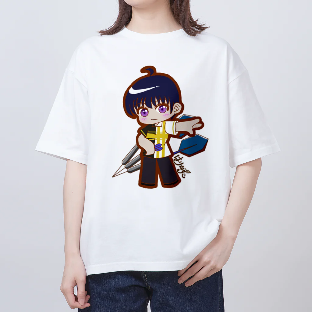 はりねずこのイラストのダーツ男子海斗くん Oversized T-Shirt