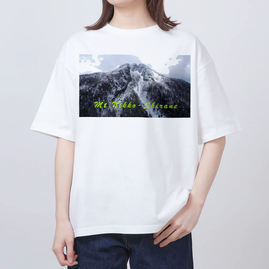 D-aerialの雪の日光白根山 オーバーサイズTシャツ