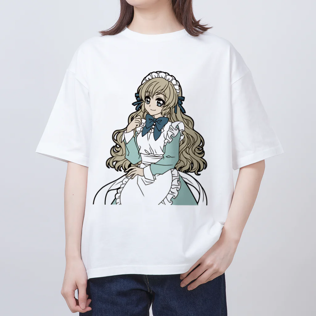 オペラの可愛いメイドさん（水色） オーバーサイズTシャツ