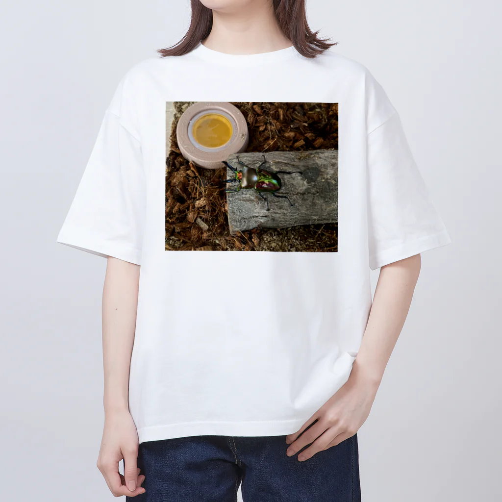 kakikukekodomoのニジイロクワガタくん オーバーサイズTシャツ