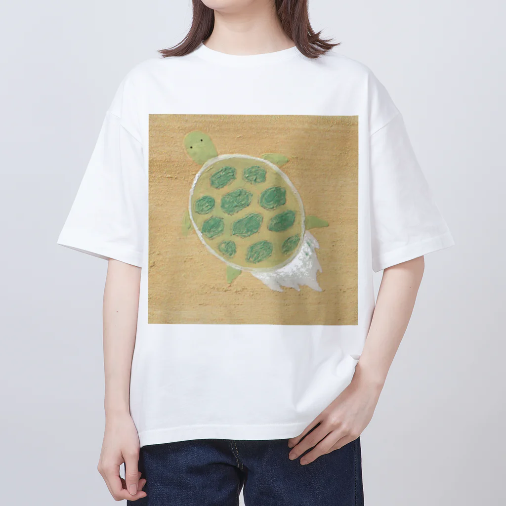 森の中の日本画　亀の絵 Oversized T-Shirt