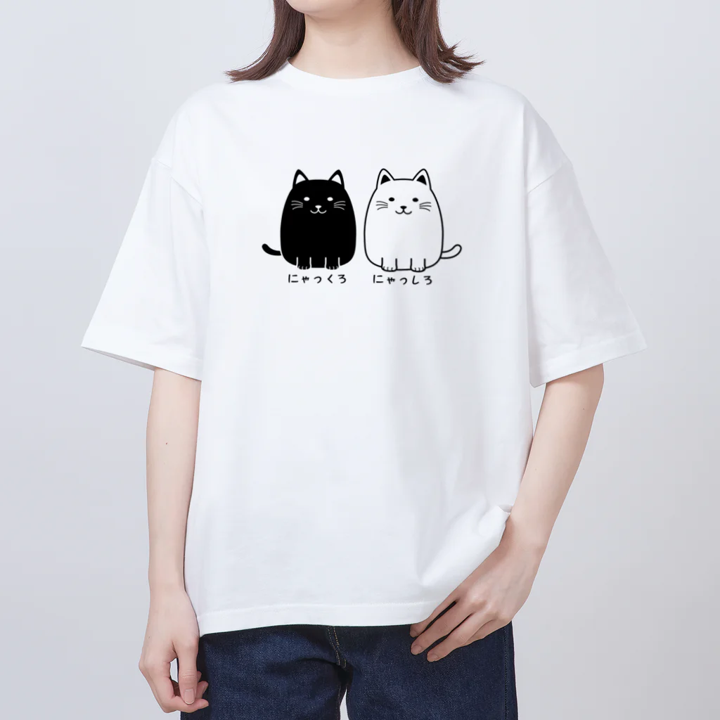 ADKS-SHOPのにゃっくろ＆にゃっしろ オーバーサイズTシャツ