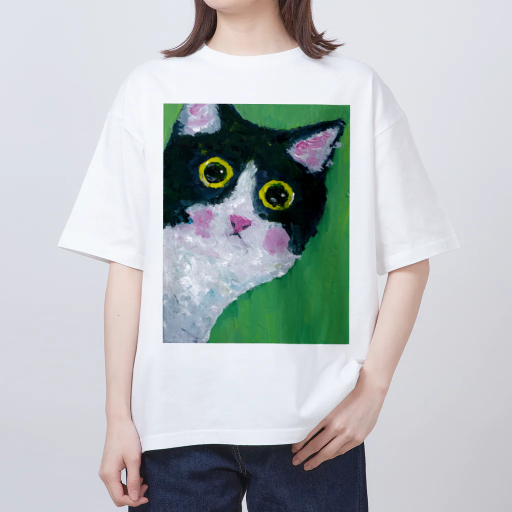 tomorebiのひょっこり猫さん オーバーサイズTシャツ