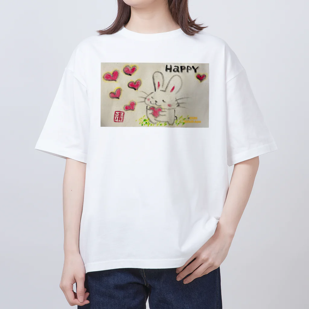 KIYOKA88WONDERLANDのうさぎちゃん。HAPPY オーバーサイズTシャツ