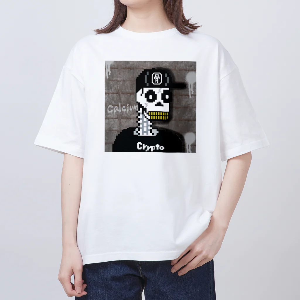 CryptoCapのCrypto Skull2nd 骨 オーバーサイズTシャツ