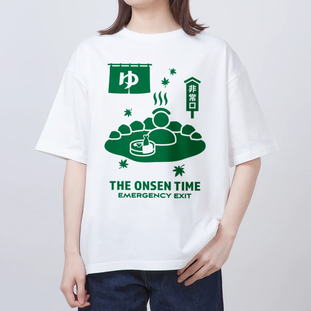 kg_shopのTHE ONSEN TIME【非常口パロディ】 Oversized T-Shirt