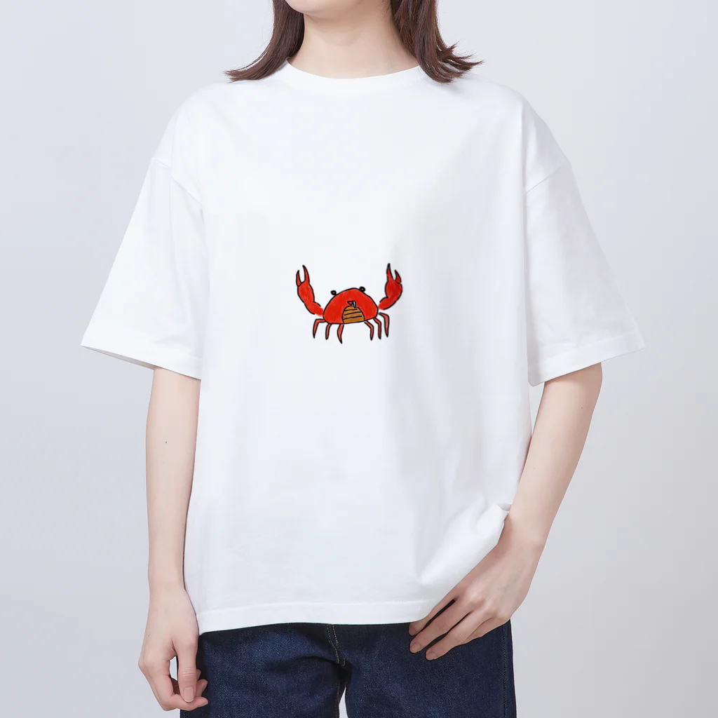 カニの絵のおなかがすいたカニさん Oversized T-Shirt