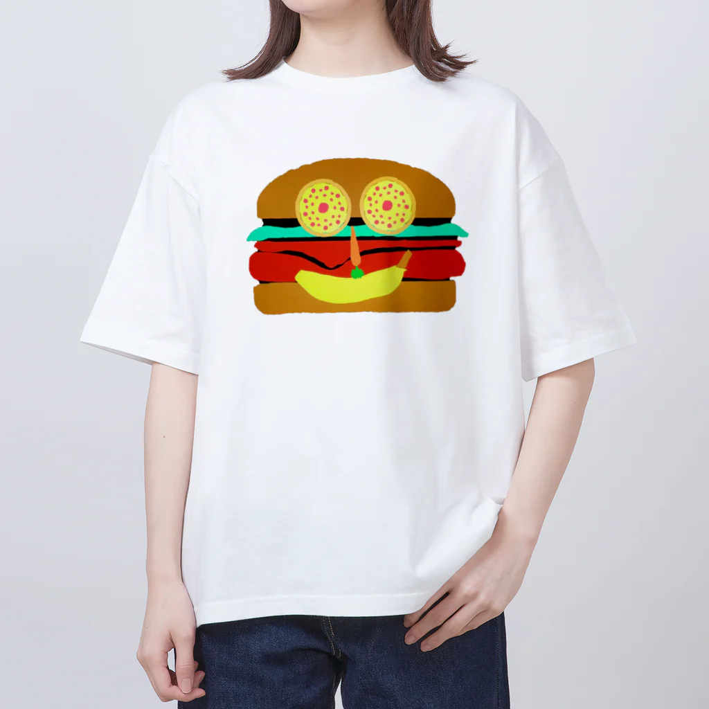 JSMMのピザの目バーガー オーバーサイズTシャツ