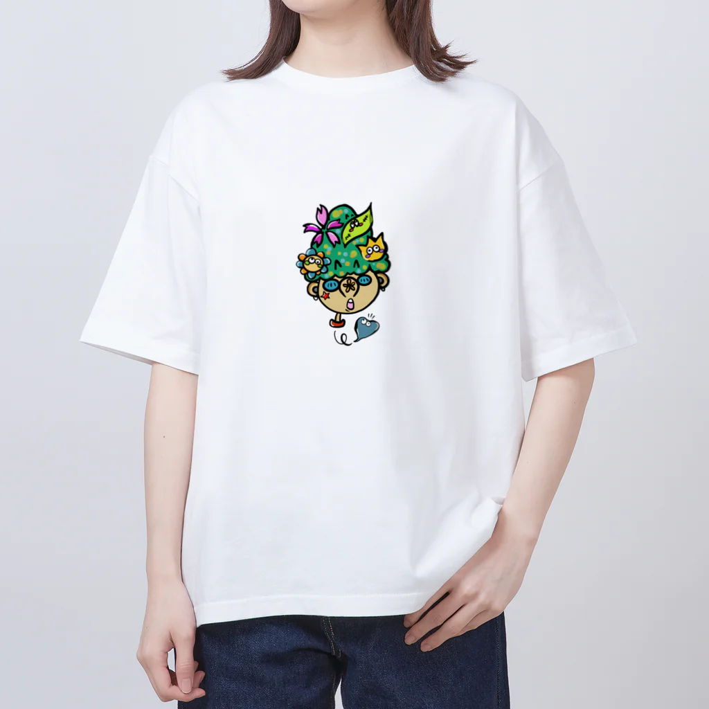 Colorful fam Earthのツリー君 オーバーサイズTシャツ