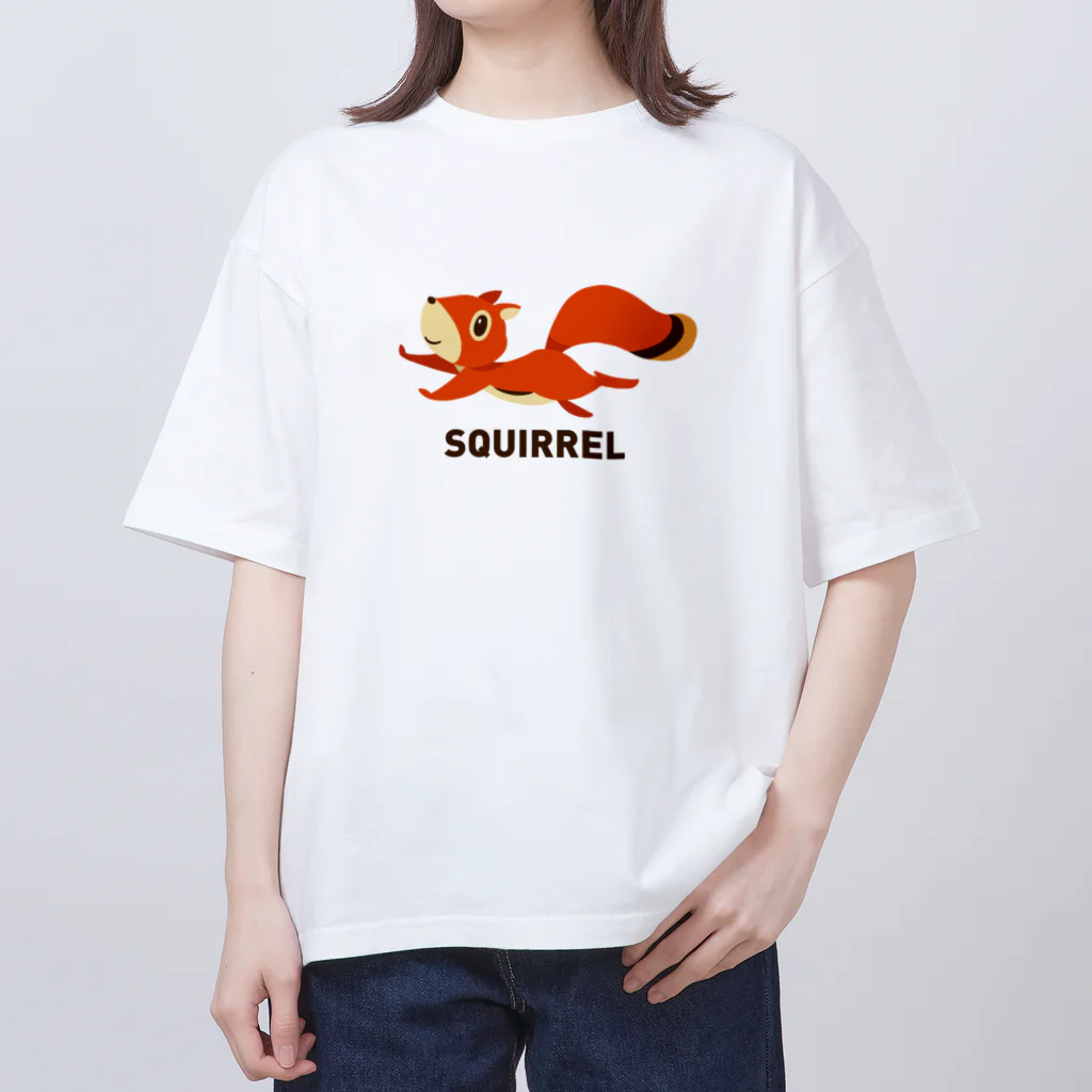 SUNDAYS GRAPHICSの走るリス (茶色ロゴ) オーバーサイズTシャツ