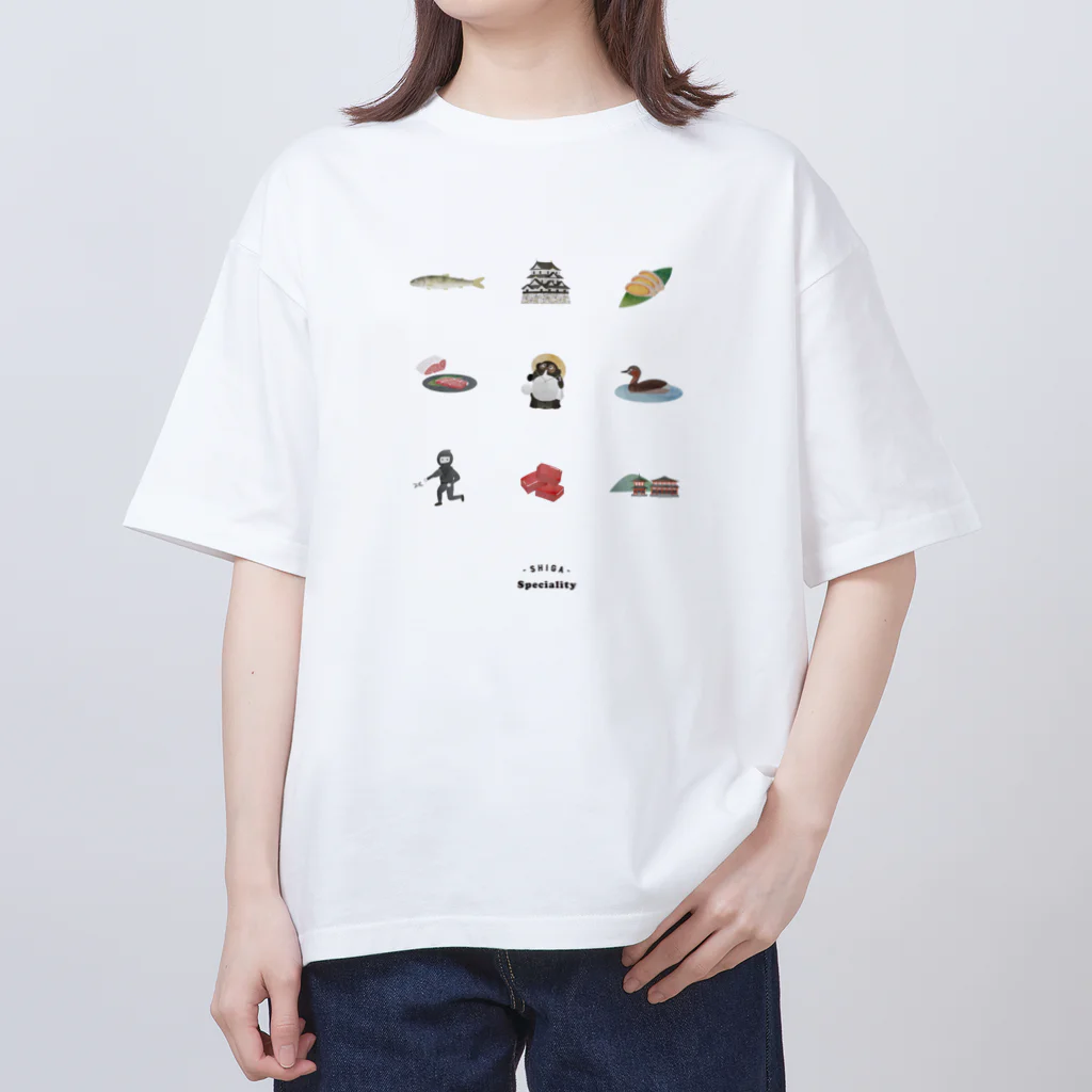 shiga-illust-sozai-goodsの滋賀名物つめあわせ〈滋賀イラスト素材〉 オーバーサイズTシャツ