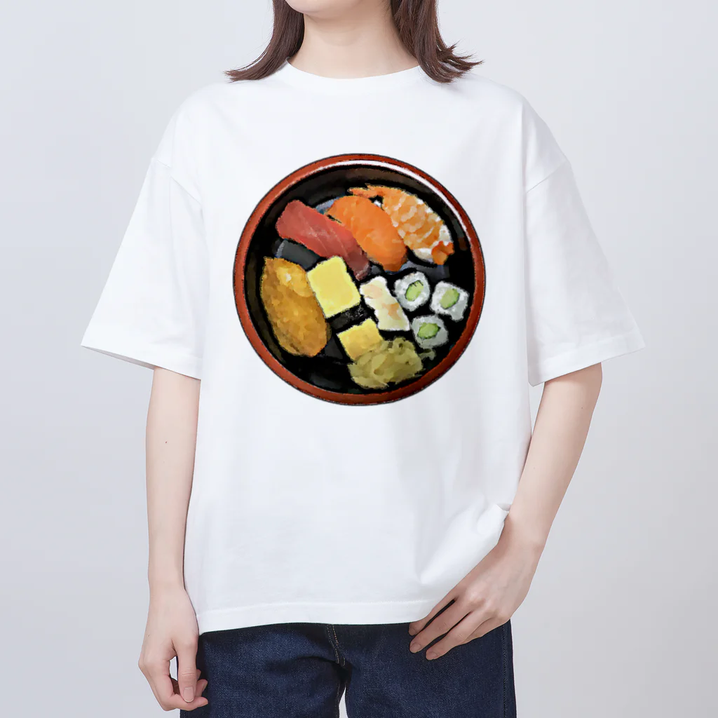 脂身通信Ｚのお寿司_握り寿司_盛り込み_230118 オーバーサイズTシャツ