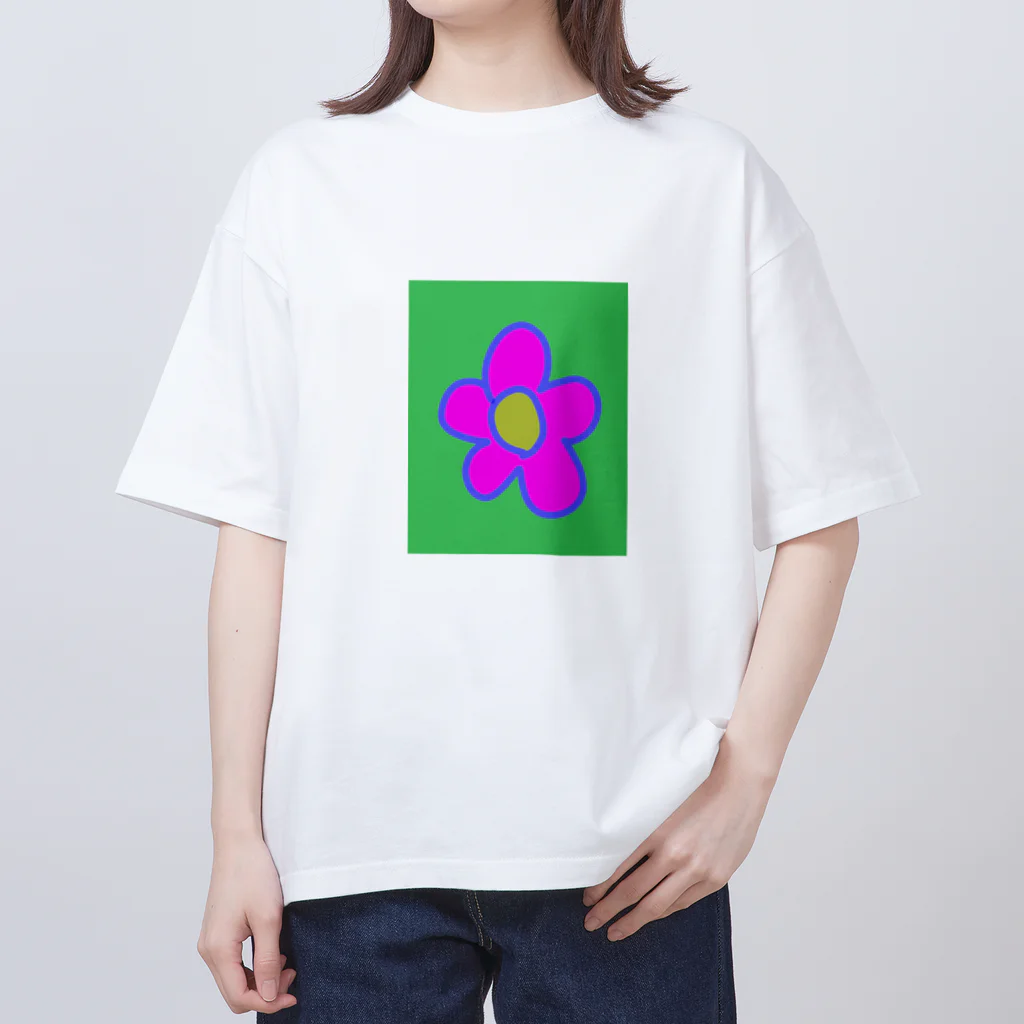 ookayuのゆるっとしたお花 オーバーサイズTシャツ