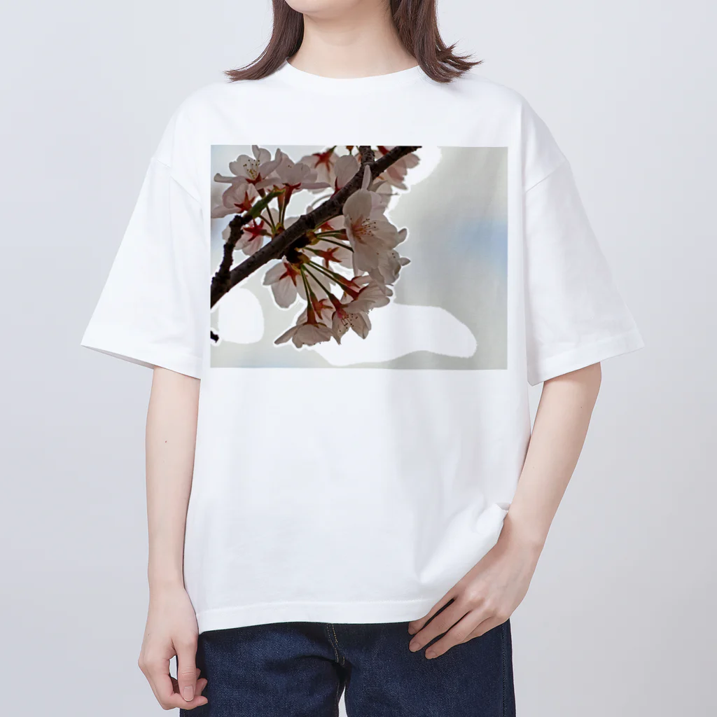 ムーンライトのイラスト風SAKURA オーバーサイズTシャツ