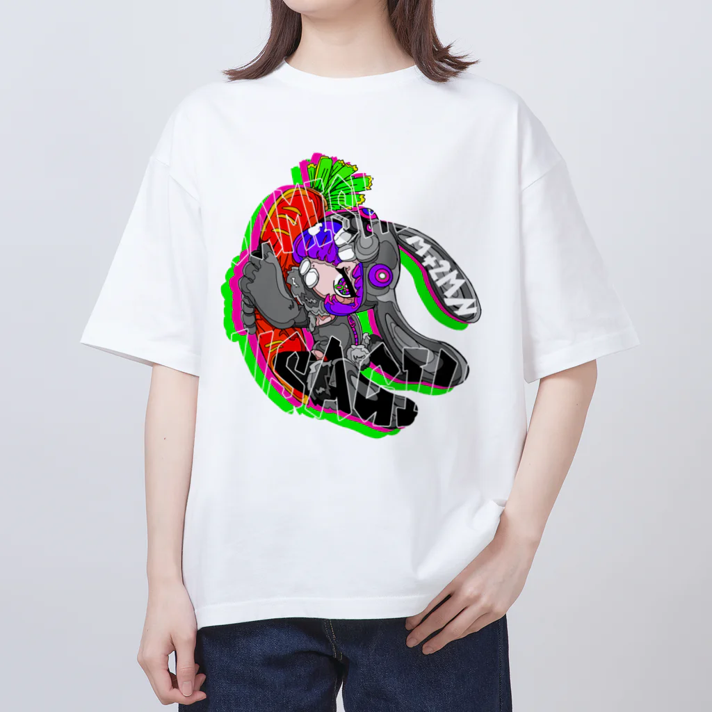 松本芽維新の我楽多SHOPのSAMISHINBO USAGI!! Oversized T-Shirt