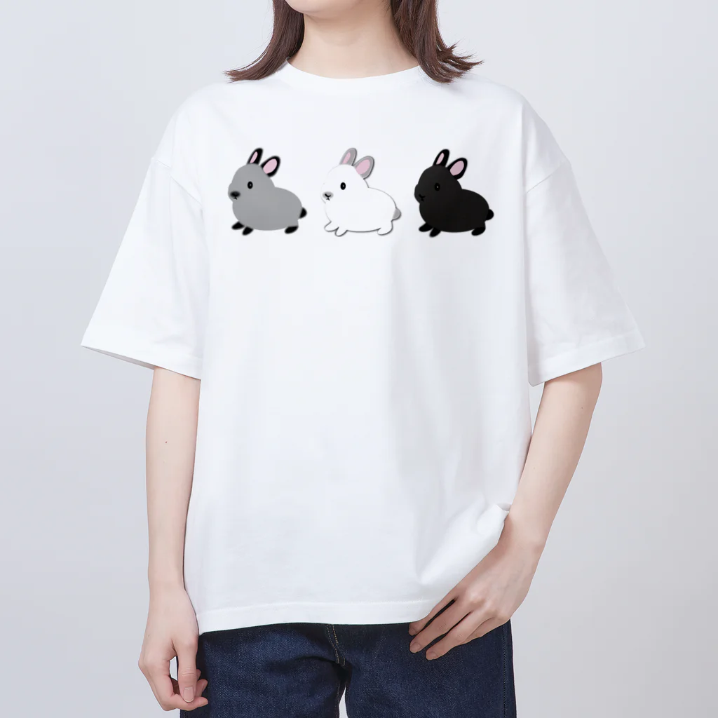 whiterabbit2010のうさぎ三姉妹 オーバーサイズTシャツ