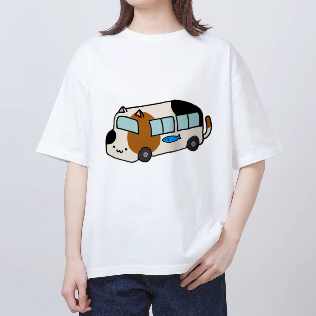 いぬのはなこ小屋のにゃんこ幼稚園(みけ) Oversized T-Shirt