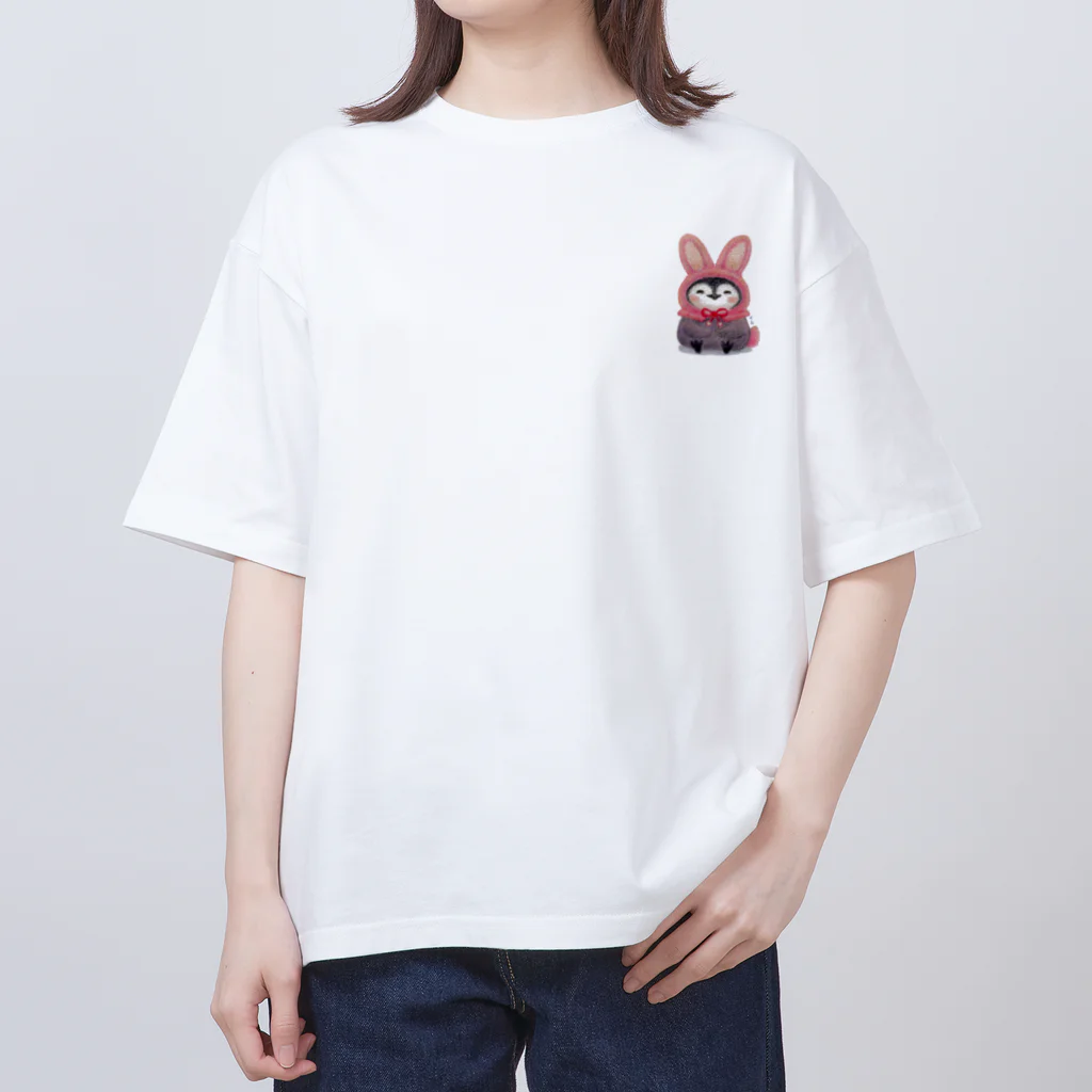 EIKA'S ANIMALS のペンギン　うさみみ Oversized T-Shirt