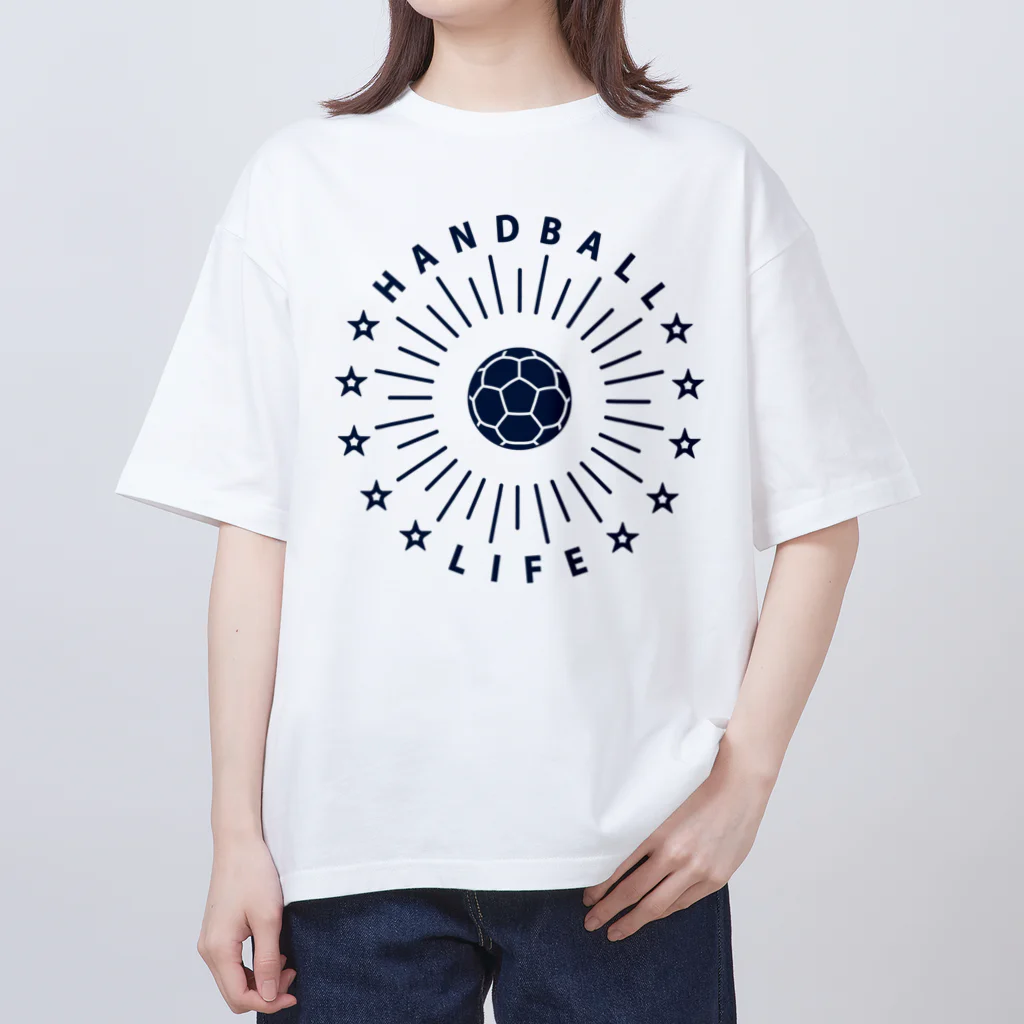 sports_tower スポーツタワーの奇跡のハンドボール・パワー・HANDBALL・ゴール・衝撃のシュート・デザイン・Tシャツ・送球・男子・女子・得点・ボール・応援・スポーツ・かっこいい・かわいい・ステップシュート・有望・確実 オーバーサイズTシャツ