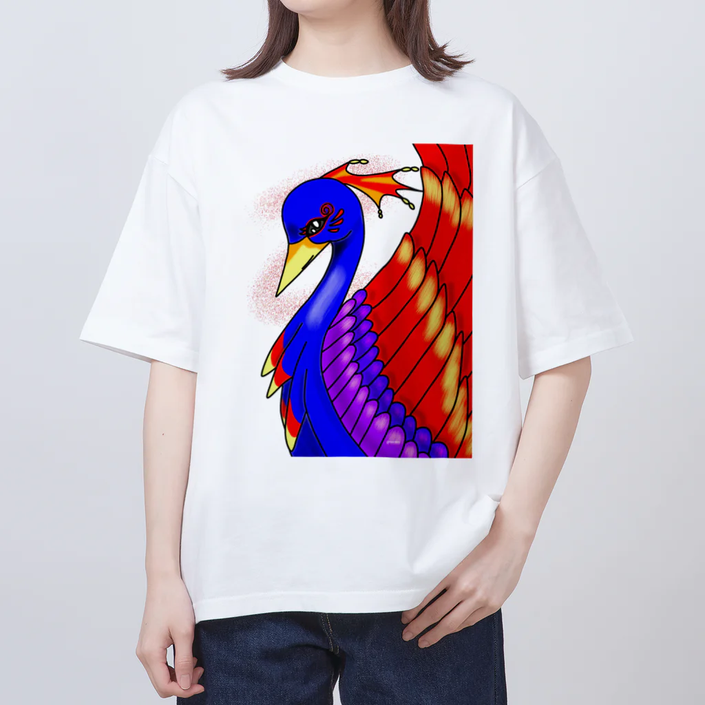 greetenの不死鳥アート  幻想世界 オーバーサイズTシャツ