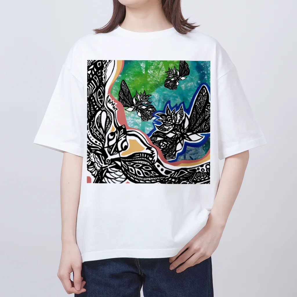 カマキリアートの森のおしゃべり オーバーサイズTシャツ