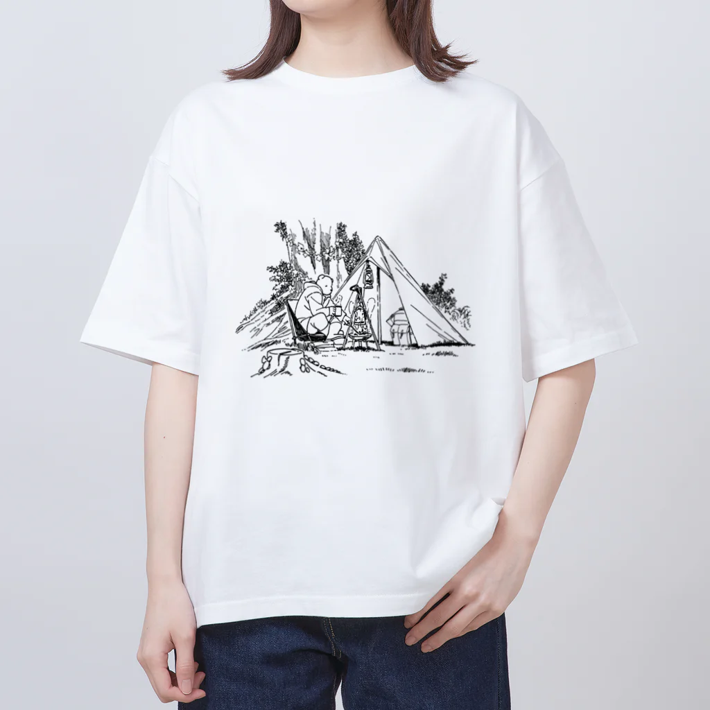 空想画学販売所のクマのキャンプ Oversized T-Shirt