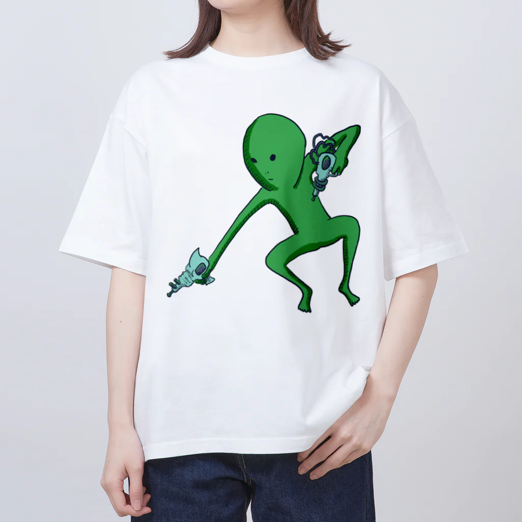 doteauの宇宙人くん：光線ピューピュー オーバーサイズTシャツ