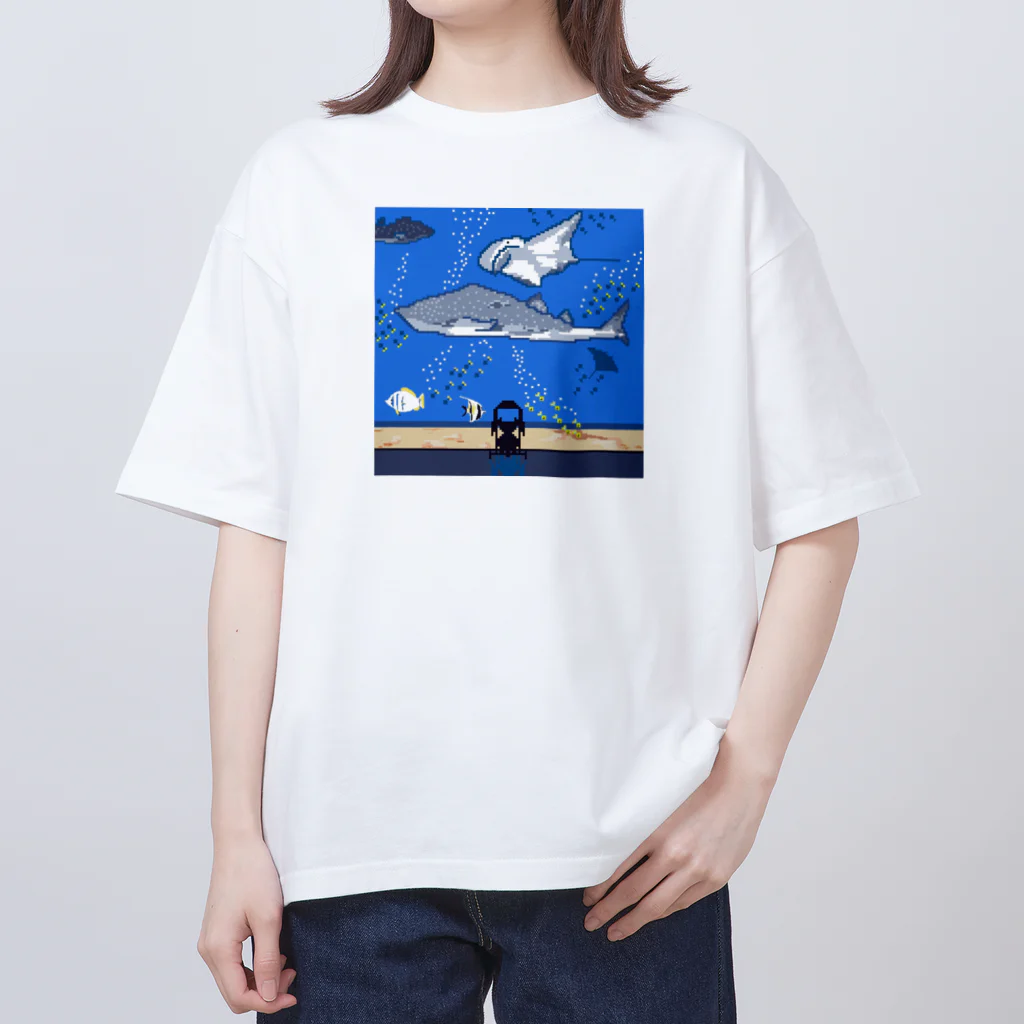 Ruru's worldの01ドット絵　ruruちゃん/三輪車でお散歩　水族館編 オーバーサイズTシャツ