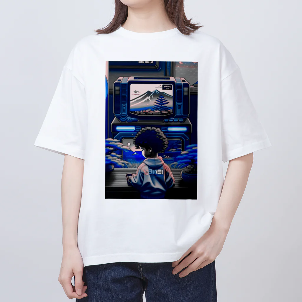 マッケンデジタルワールドのネオ浮世絵盆栽：サイバーパンクアーケードアドベンチャー for オタク Oversized T-Shirt