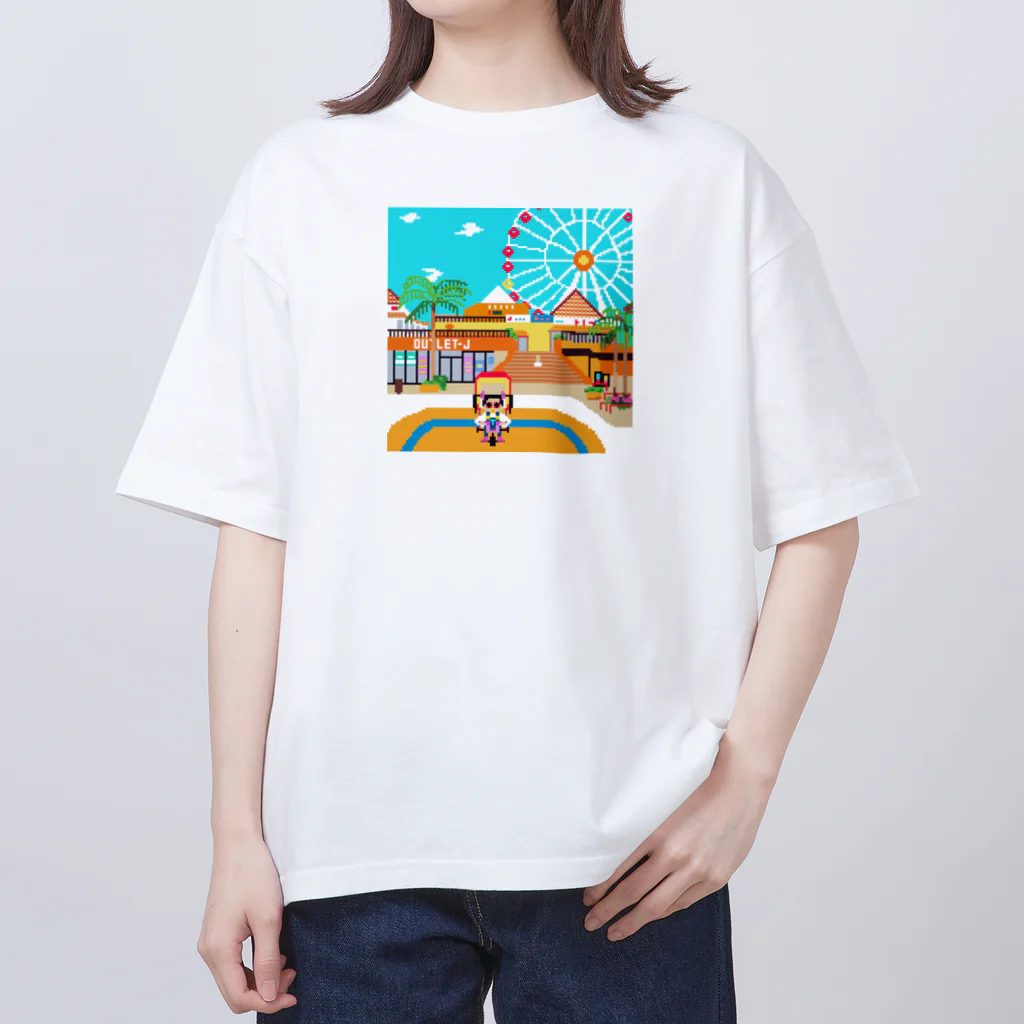 Ruru's worldの01ドット絵　ruruちゃん/三輪車でお散歩　アメリカンビレッジ編 オーバーサイズTシャツ