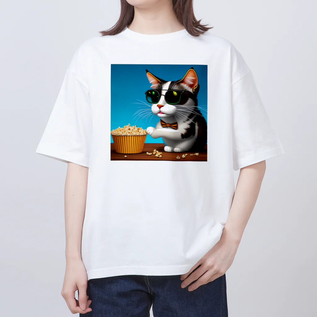 じょんすたいるのPopcorn Cat Oversized T-Shirt