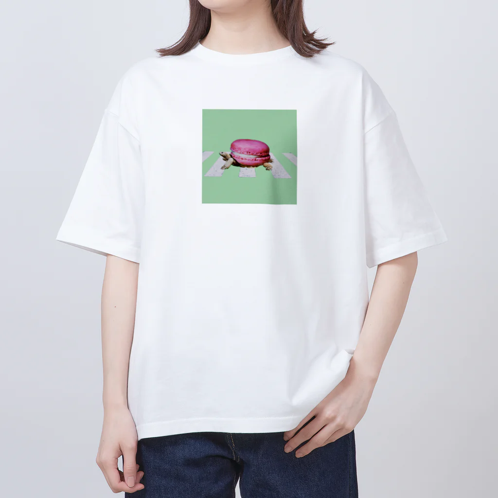 はくのマカロンとカメ。 オーバーサイズTシャツ