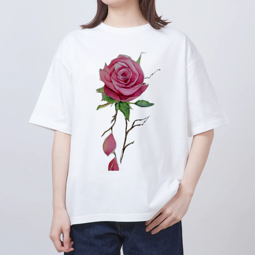 Pure loveの薔薇色の愛 オーバーサイズTシャツ