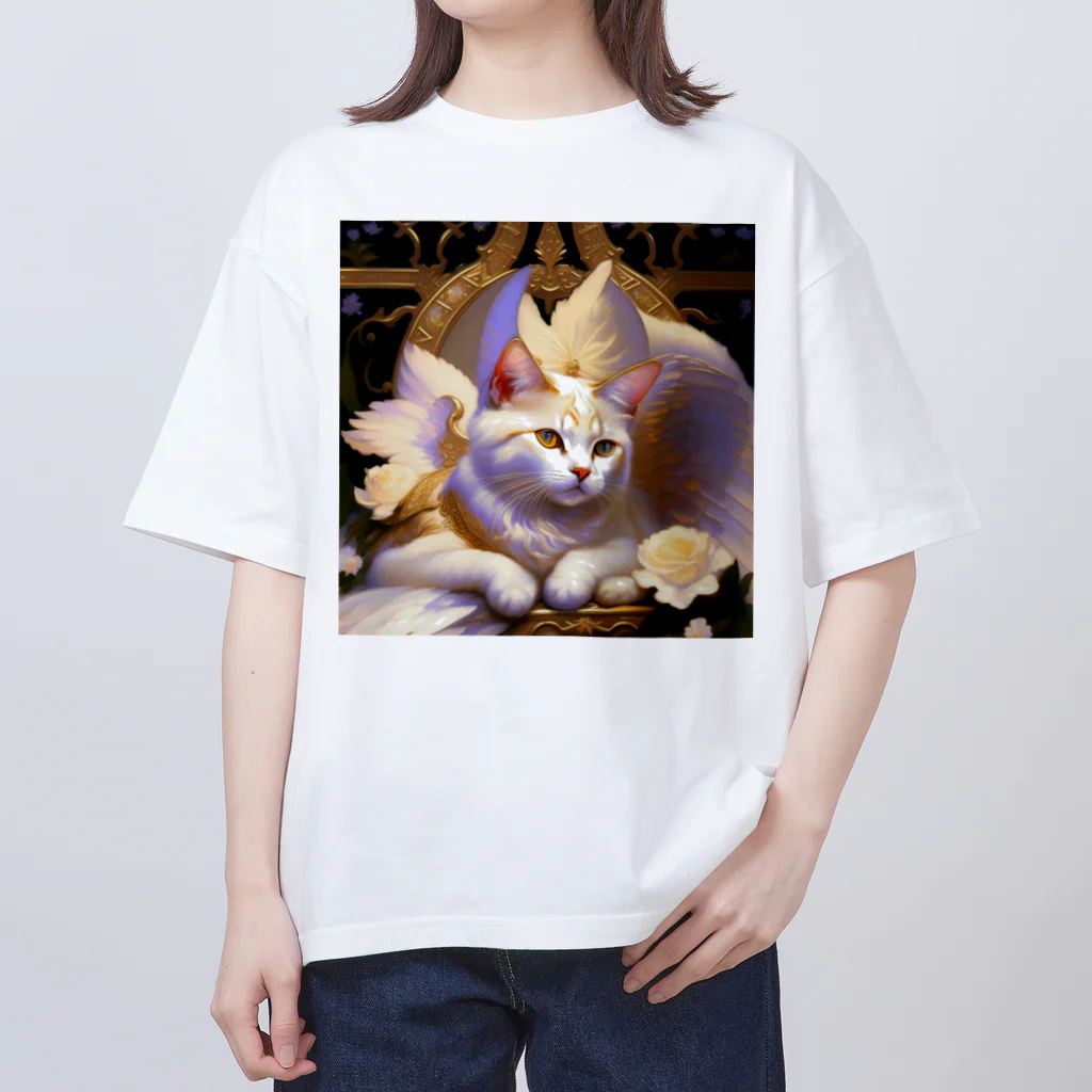 CAT_LINE_STOREの天国の王宮に座る猫 オーバーサイズTシャツ