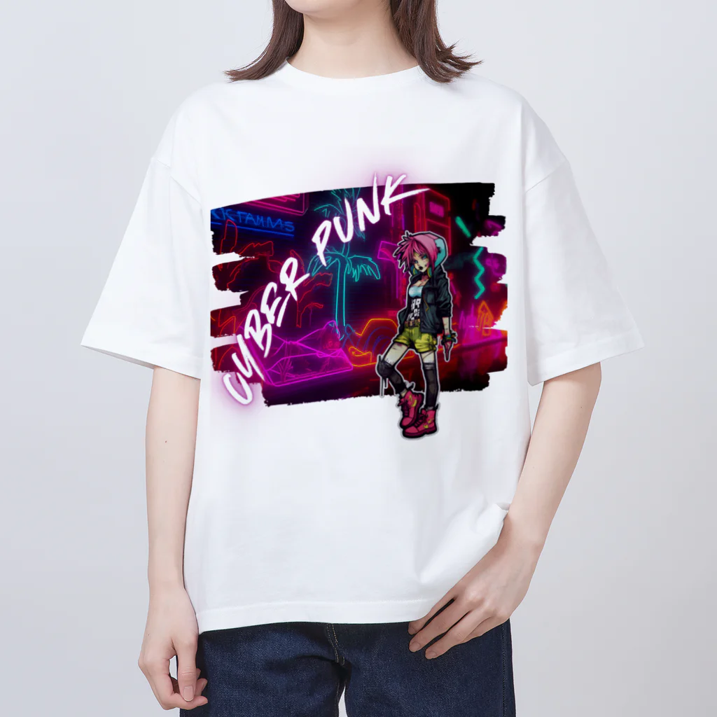 Vibrant Novaのsyber punk girl オーバーサイズTシャツ