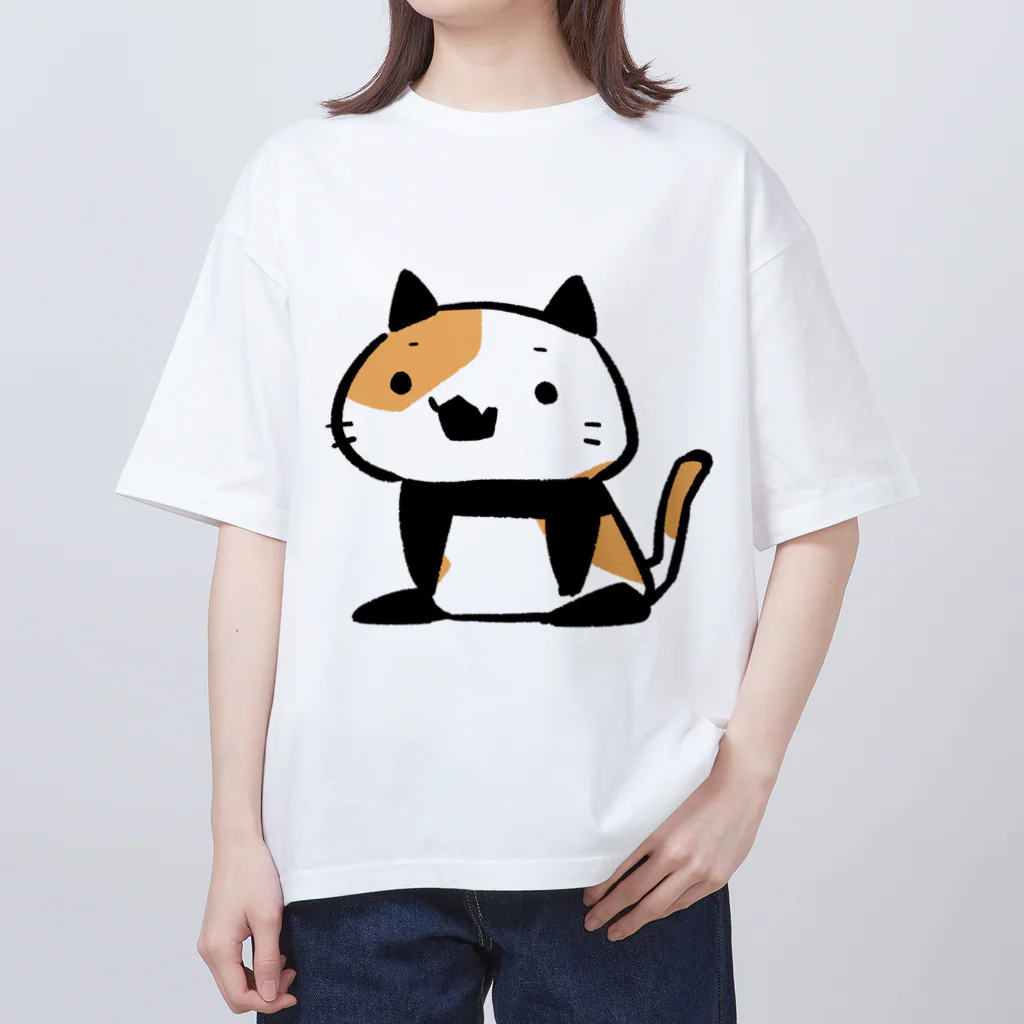 うさやのパンダ風味の三毛猫 Oversized T-Shirt