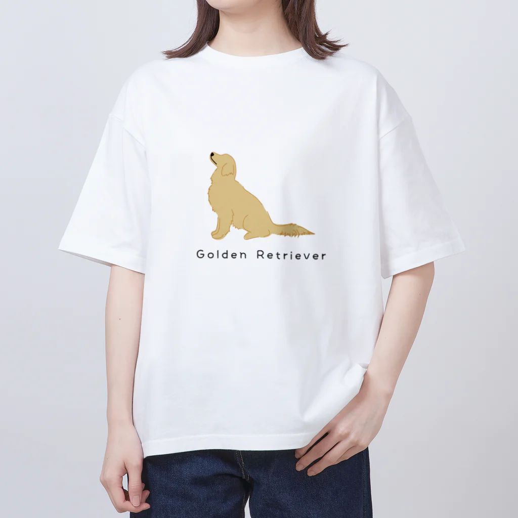 meongmeong（モンモン）のおすわりゴールデン Oversized T-Shirt