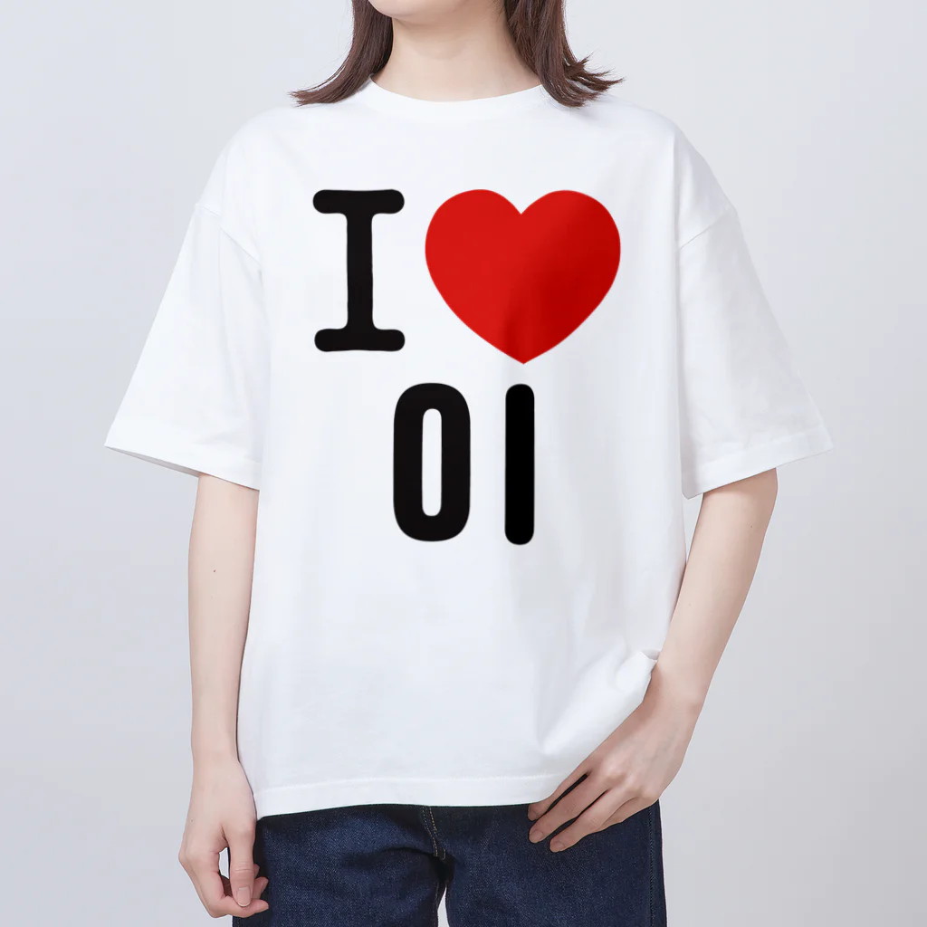 한글팝-ハングルポップ-HANGEUL POP-のI LOVE 이-I LOVE 李・イ- ロゴ オーバーサイズTシャツ