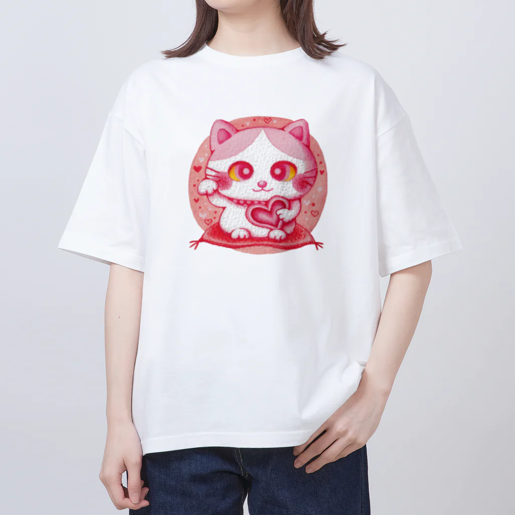 meow popの【招き猫】もも Oversized T-Shirt