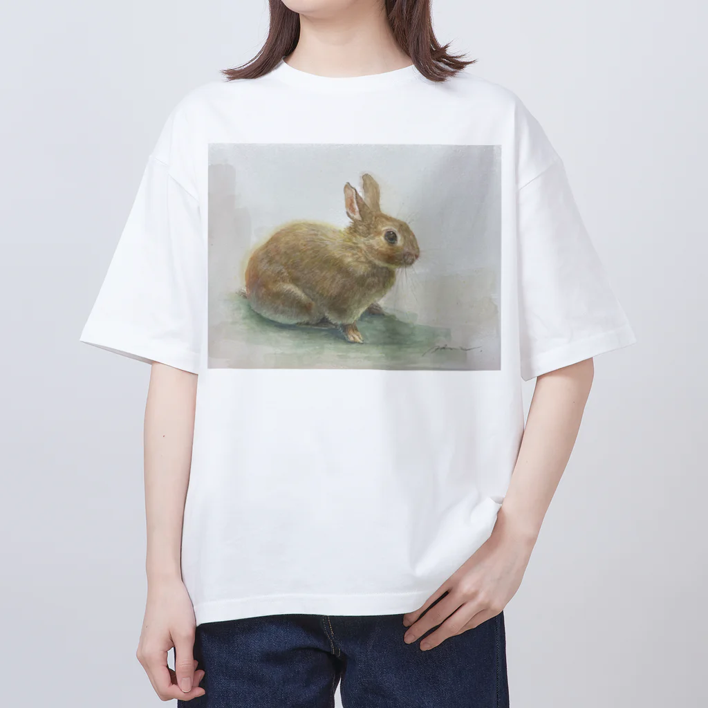 たかはしの絵のもののうさぎのうめちゃん Oversized T-Shirt