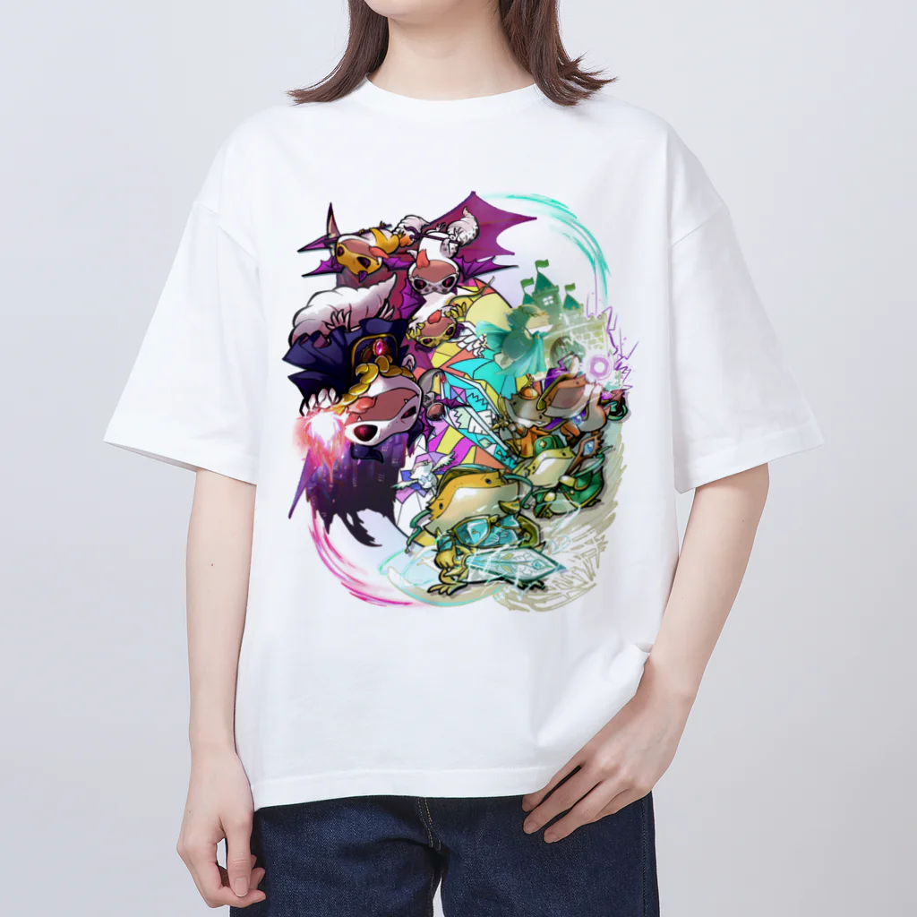 はちゅまみれSHOPのはちゅファンタジーRPG 集合ver. オーバーサイズTシャツ