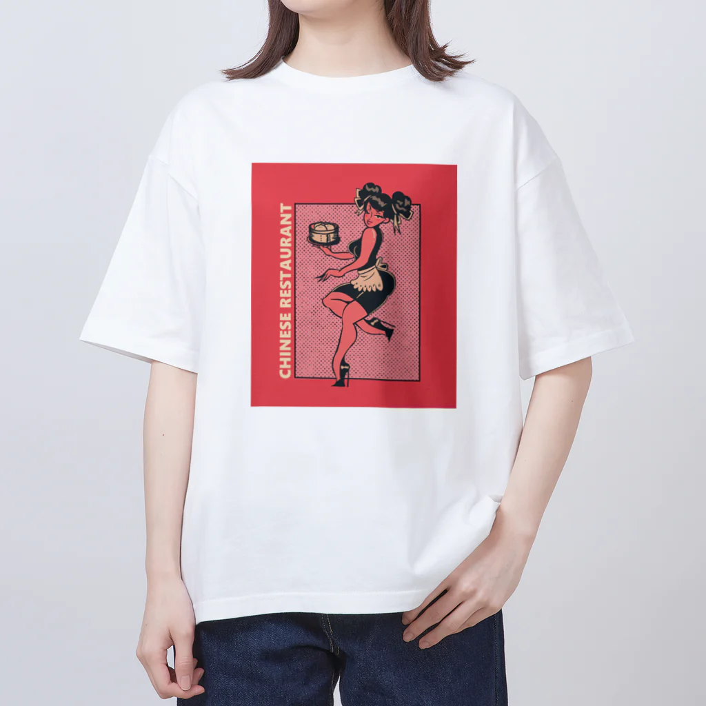 中華呪術堂（チャイナマジックホール）のCHINESE RESTAURANT WAITRESS GIRL オーバーサイズTシャツ